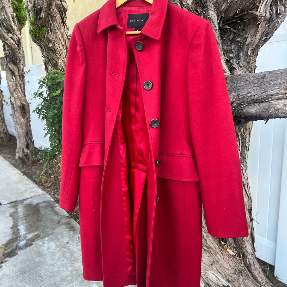 Vintage Banana Republic Red Trench Coat